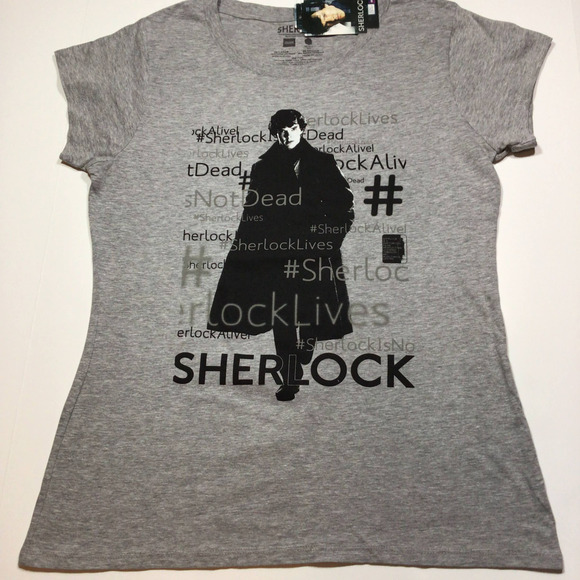 NWT Hot Topic Sherlock Lives Hashtag T-Shirt Jr. 2XL - Picture 1 of 6